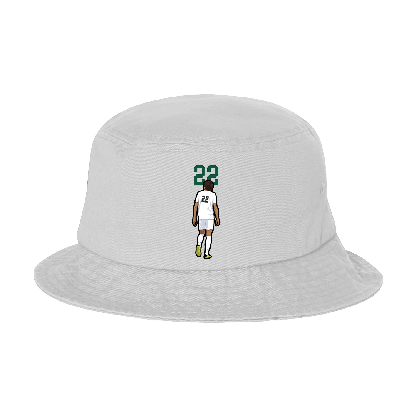 Bucket Cap — Number Top in White
