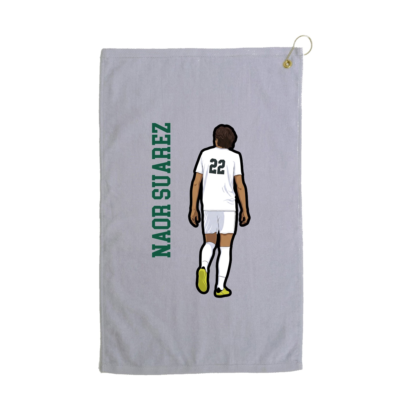 Golf Towel — Name Vertical in Grey