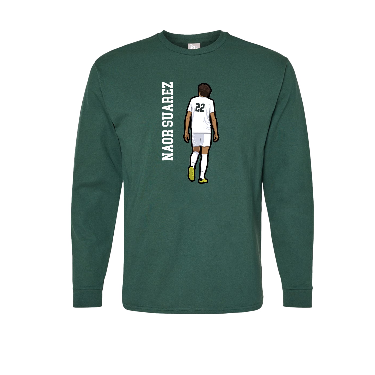 Long Sleeve Tee — Name Vertical in Green