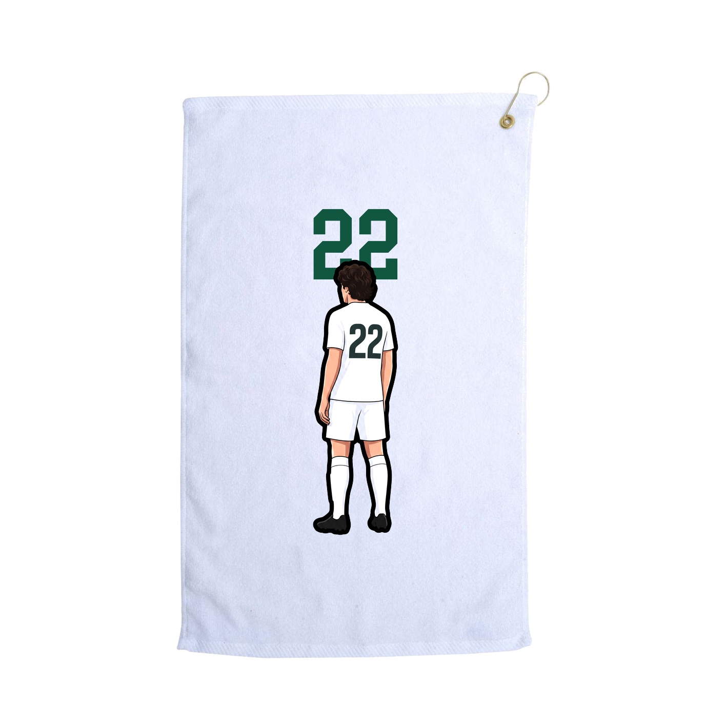 Golf Towel — Number Top in White