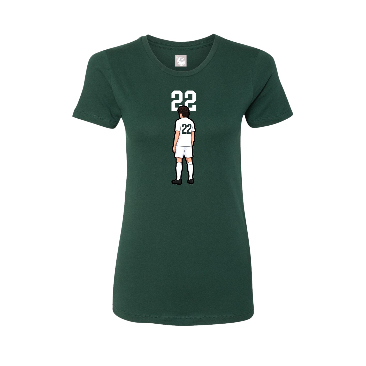 Fitted Women's Tee — Number Top in Green