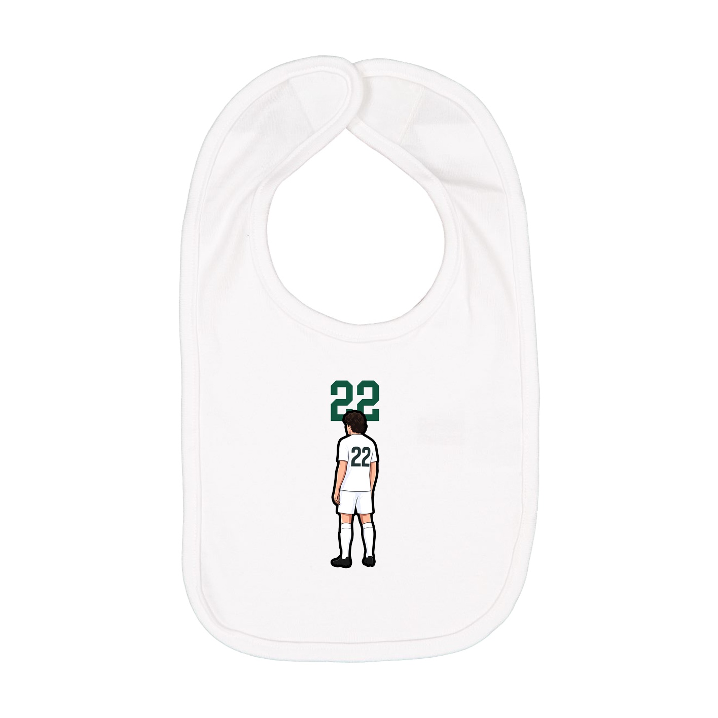 Infant Bib — Number Top in White