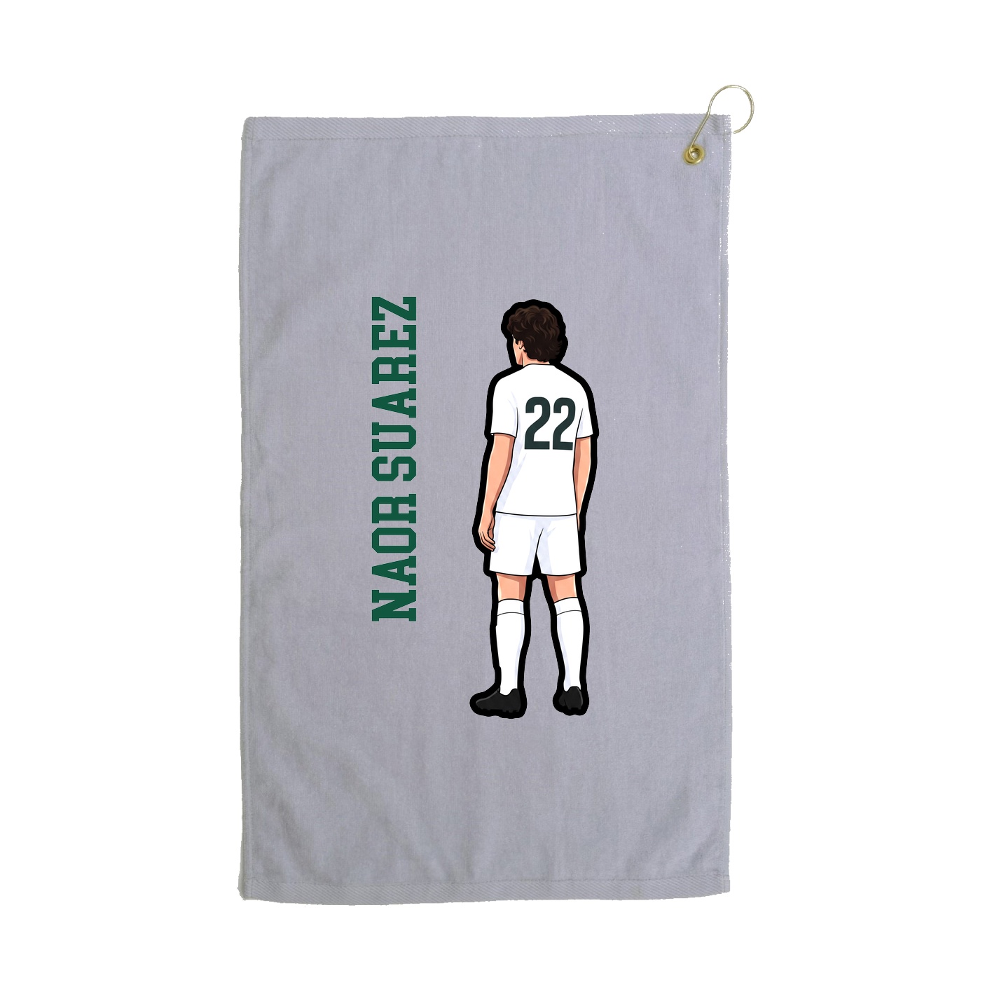 Golf Towel — Name Vertical in Grey
