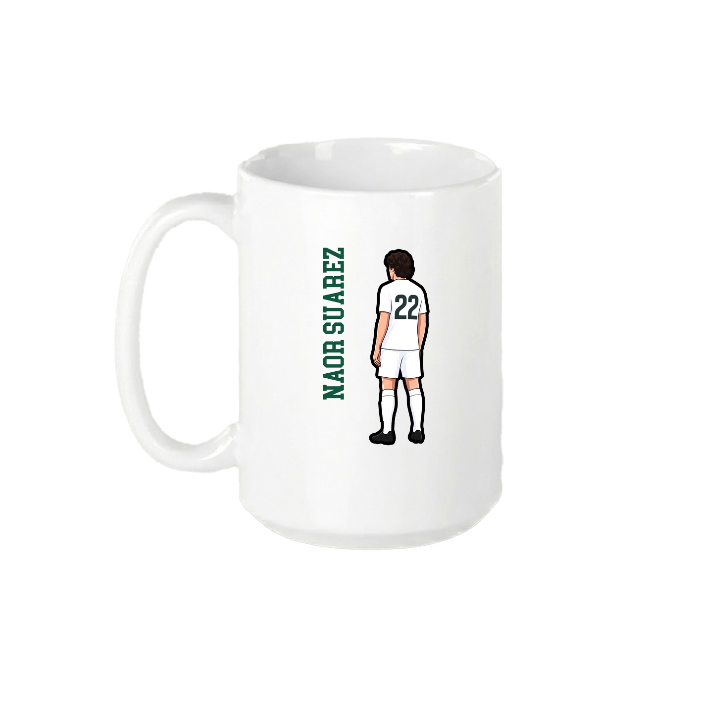 15oz Coffee Mug — Name Vertical in White