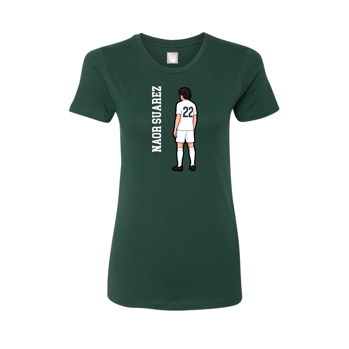 Womens Tee — Name Vertical in Green