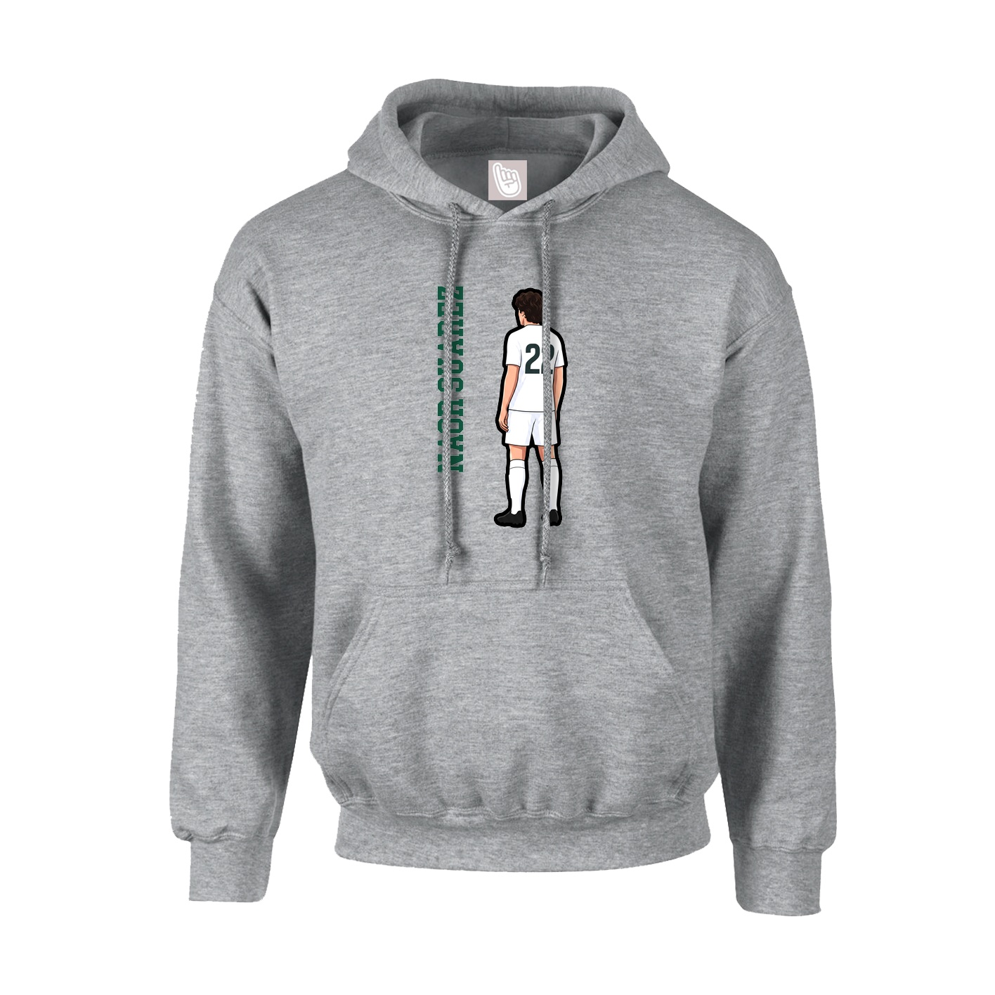 Hoodie — Name Vertical in Grey
