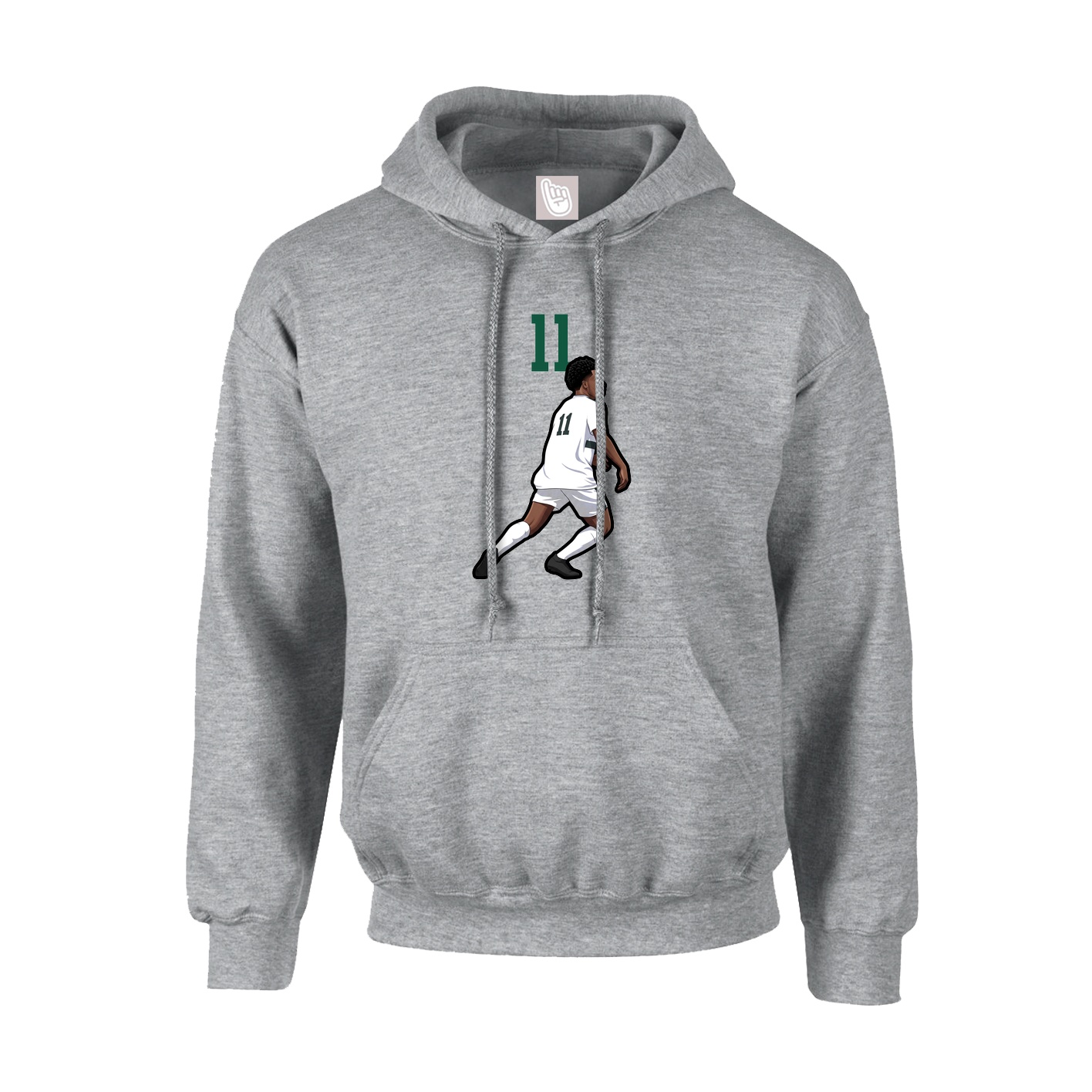 Youth Hoodie — Number Top in Grey