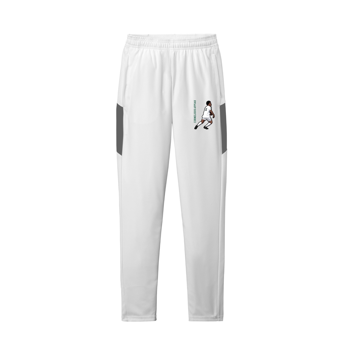 Team Travel Pant — Name Vertical in White/Grey