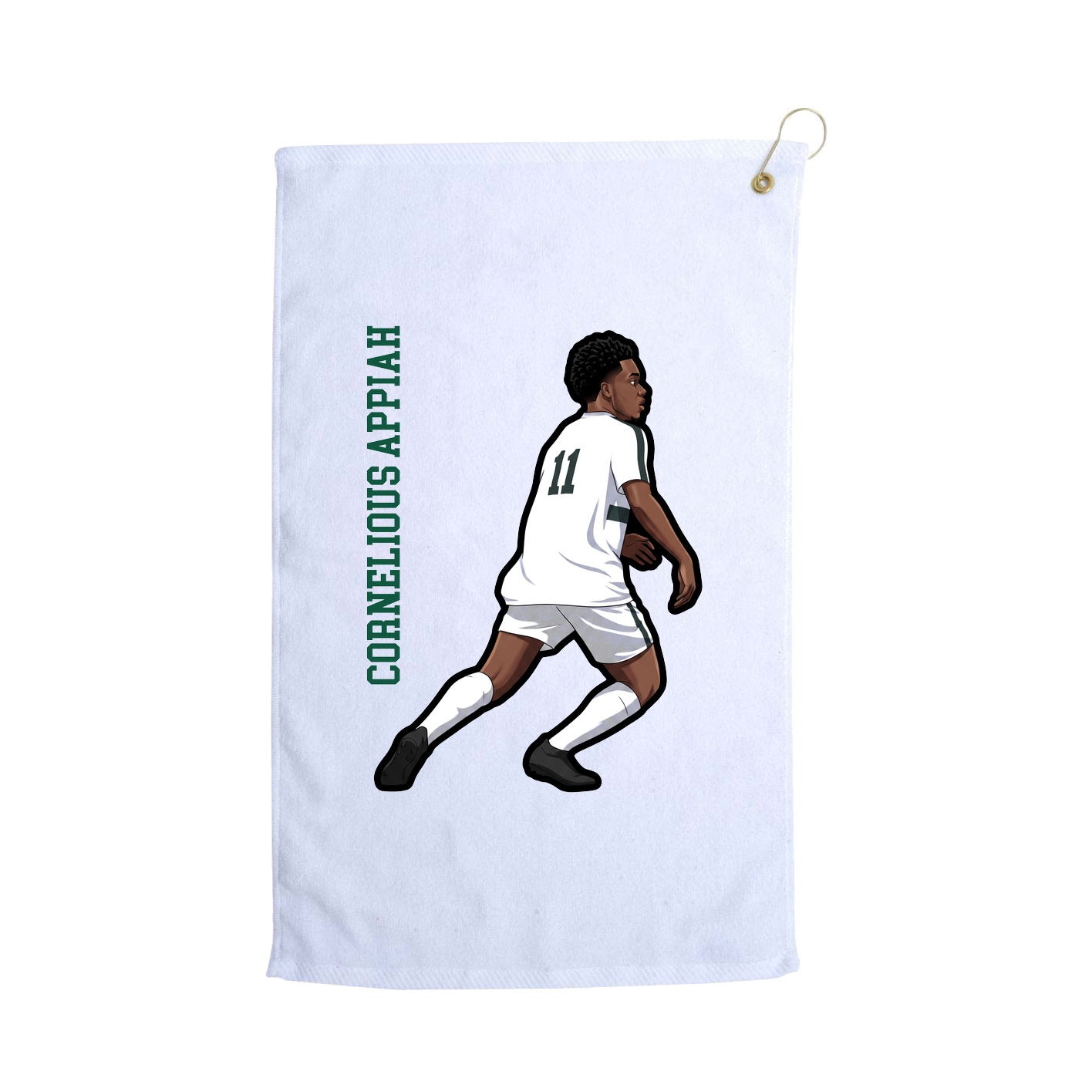 Golf Towel — Name Vertical in White