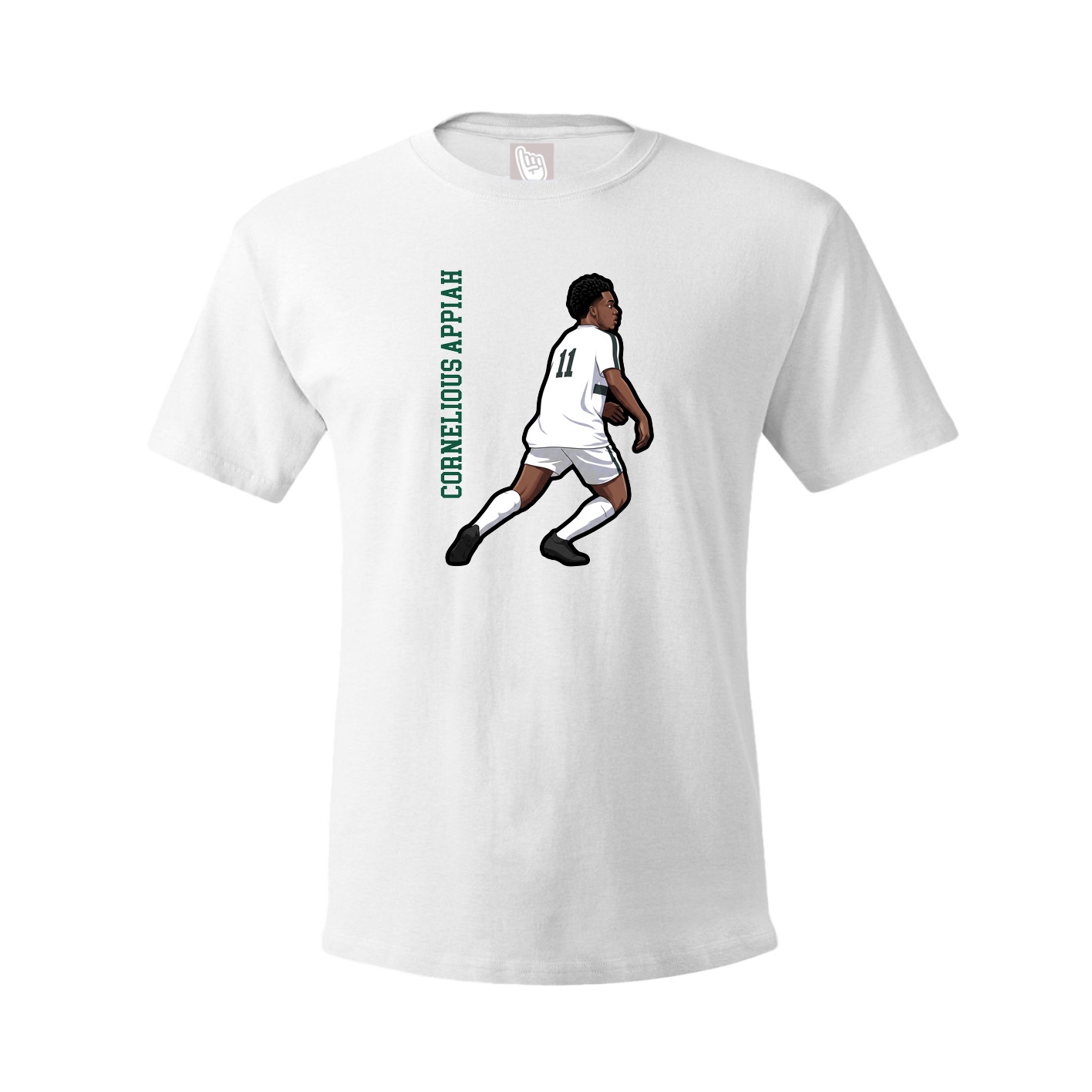 Youth Tee — Name Vertical in White
