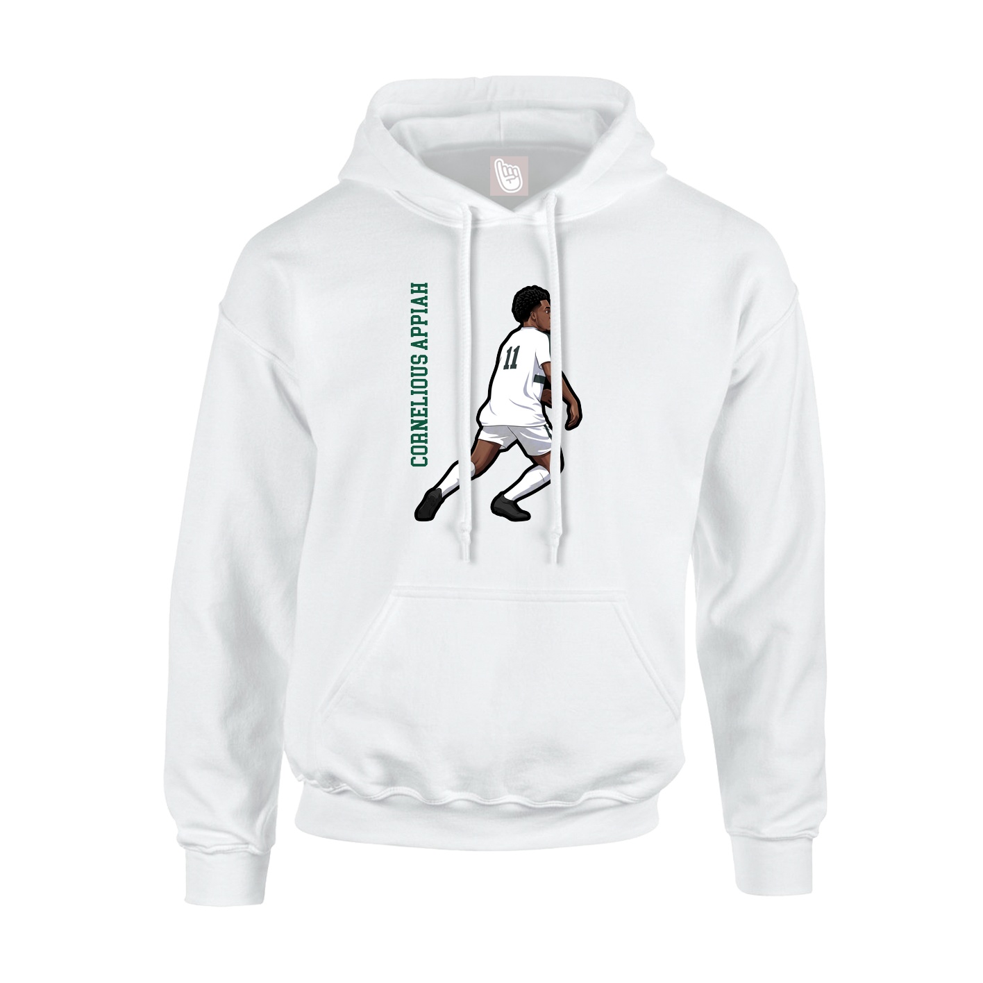 Hoodie — Name Vertical in White