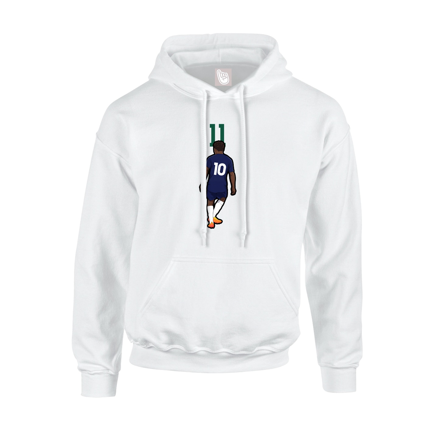 Youth Hoodie — Number Top in White