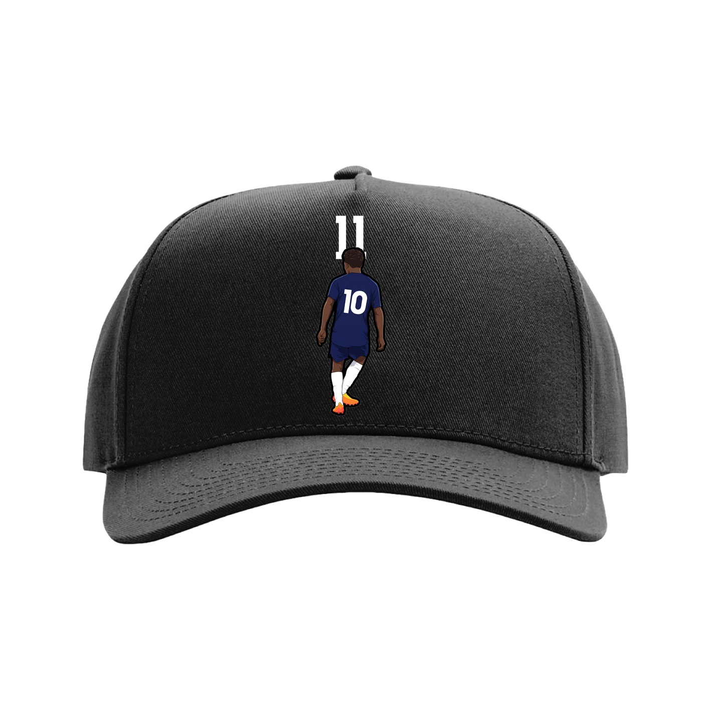Full Fabric Five-Panel Champ Cap — Number Top in Black