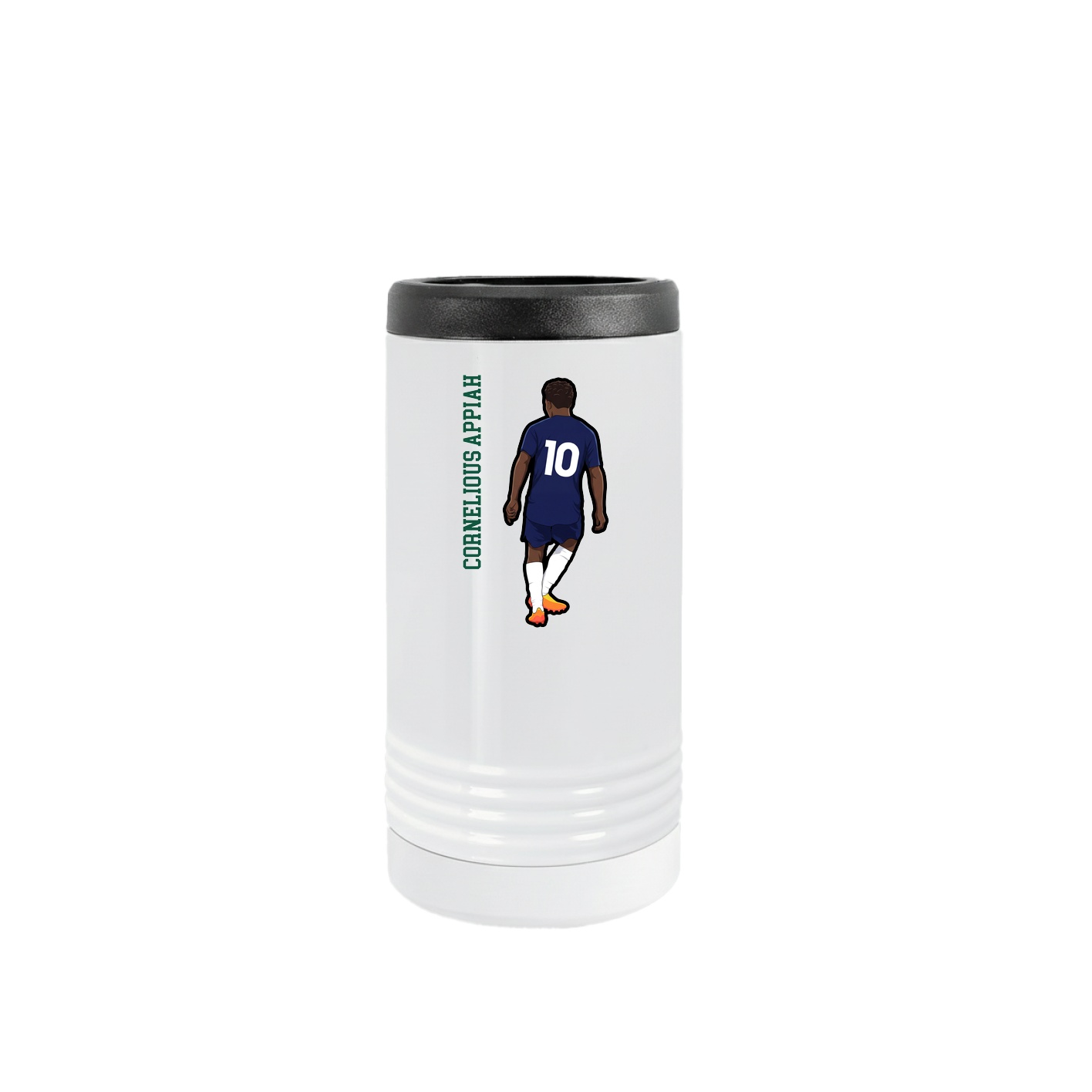 Slim Beverage Holder — Name Vertical in White