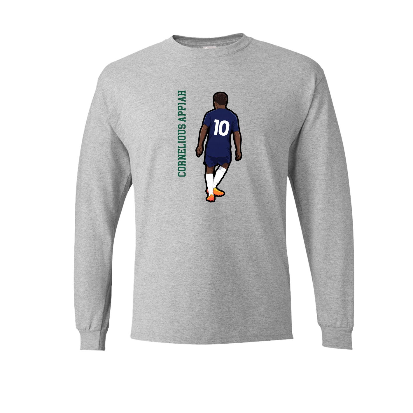 Long Sleeve Tee — Name Vertical in Grey
