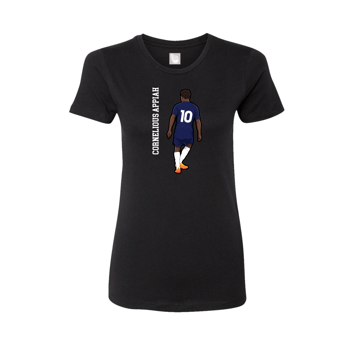 Womens Tee — Name Vertical in Black