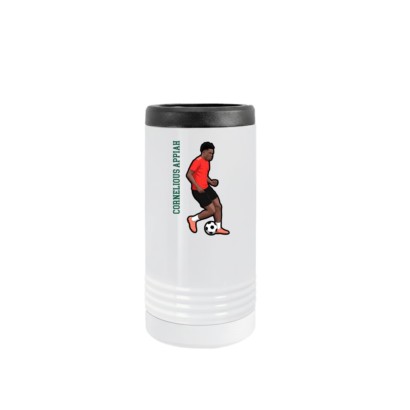 Slim Beverage Holder — Name Vertical in White