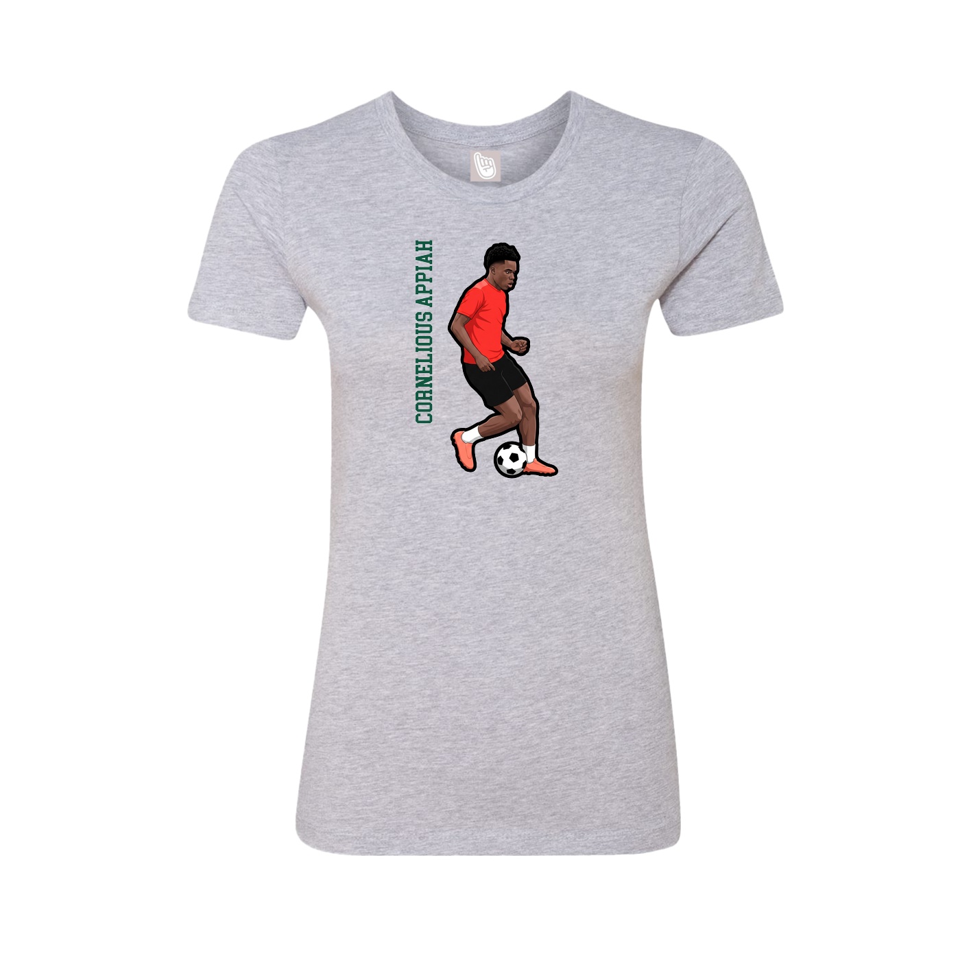 Womens Tee — Name Vertical in Grey