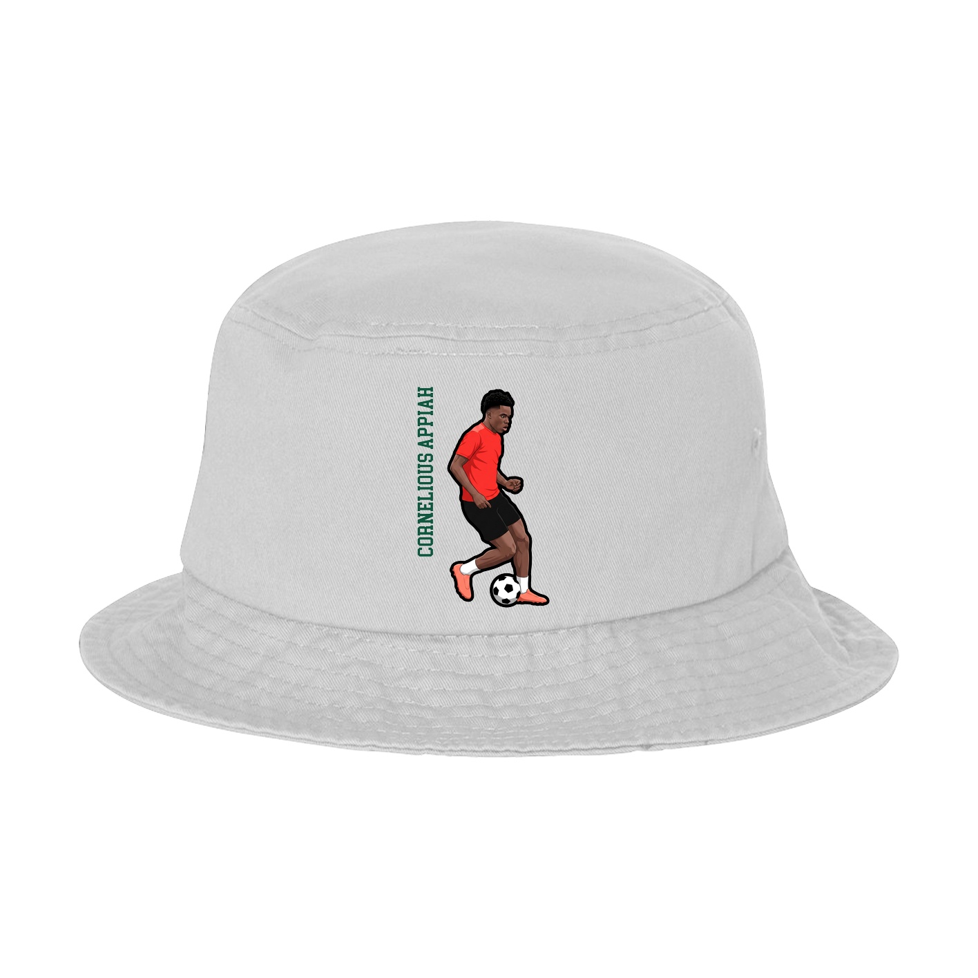 Bucket Cap — Name Vertical in White