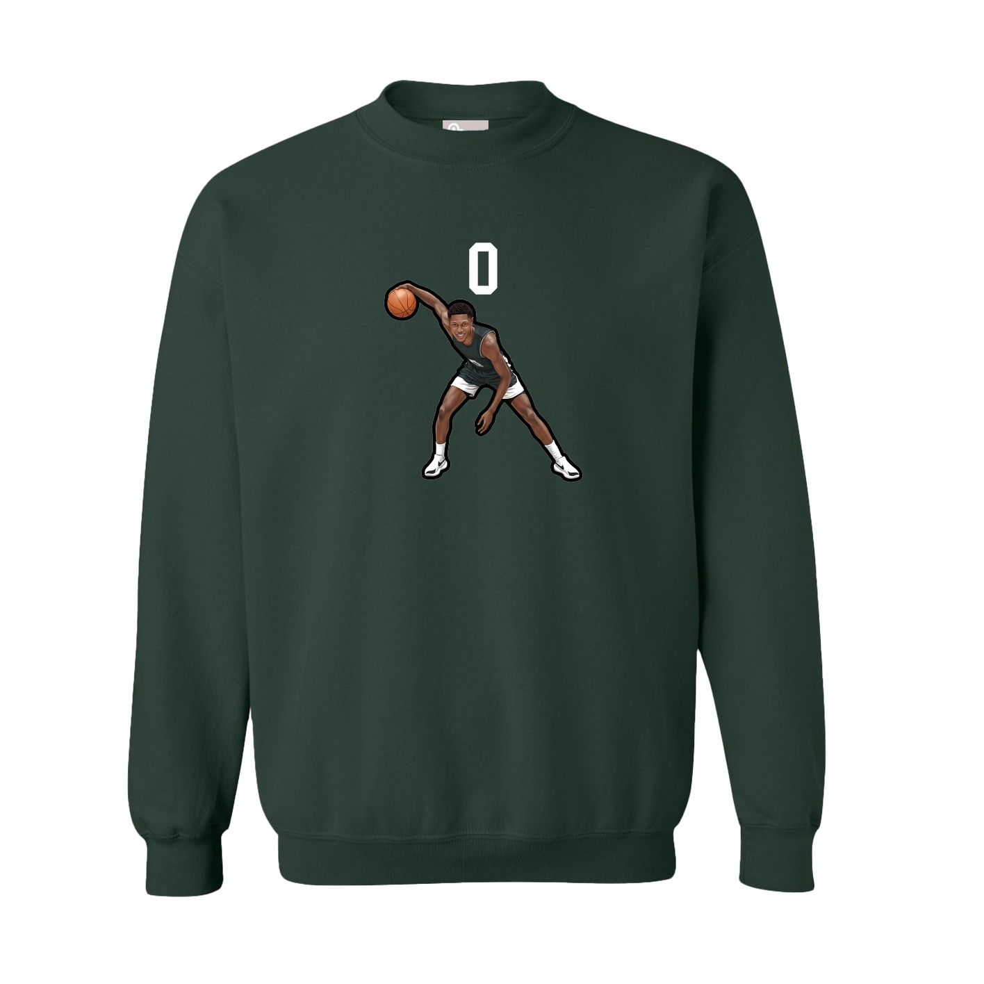 Fleece Crew — Number Top in Green