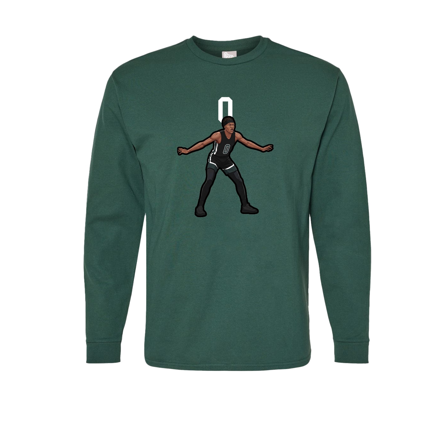 Long Sleeve Tee — Number Top in Green