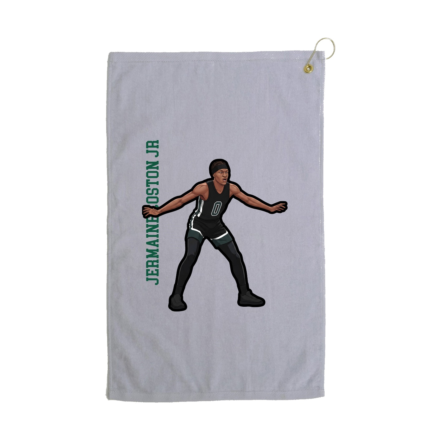 Golf Towel — Name Vertical in Grey