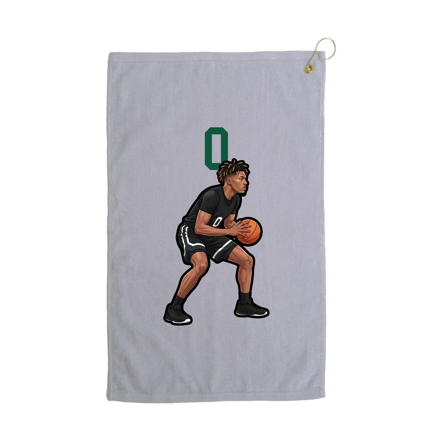 Golf Towel — Number Top in Grey