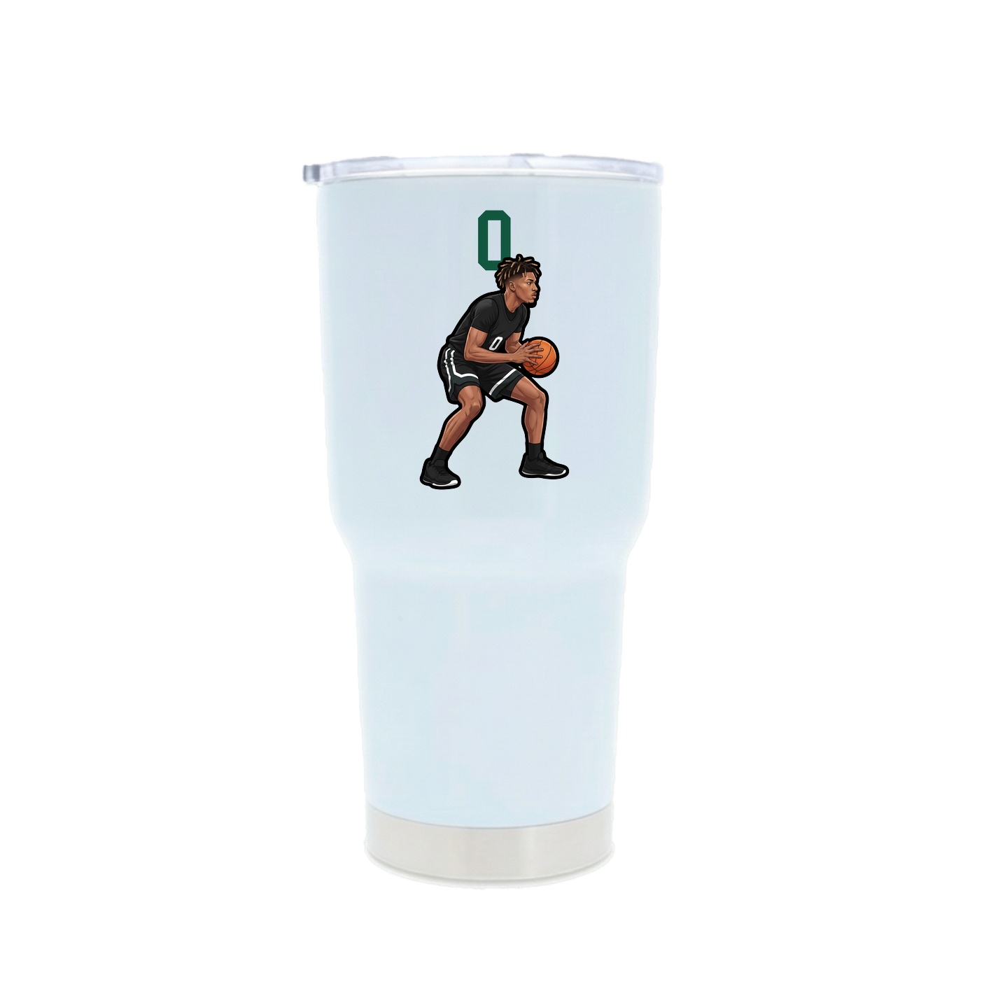 30oz Stainless Steel Tumbler — Number Top in White
