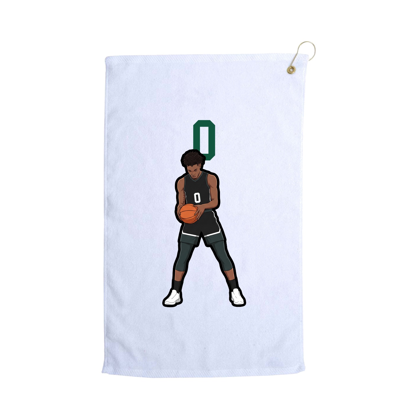 Golf Towel — Number Top in White