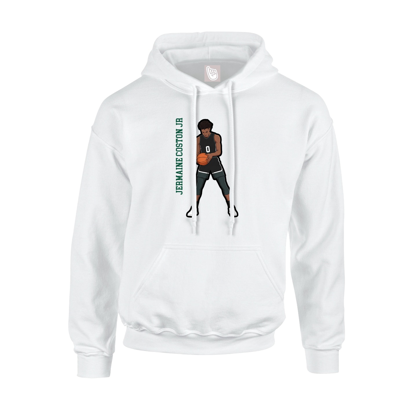 Youth Hoodie — Name Vertical in White