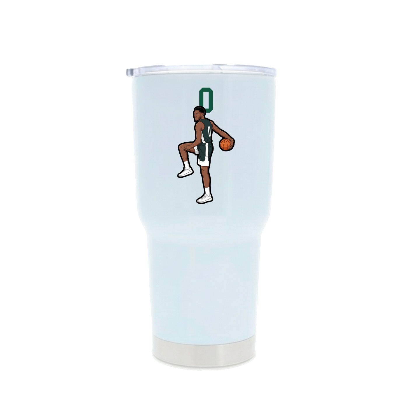 30oz Stainless Steel Tumbler — Number Top in White