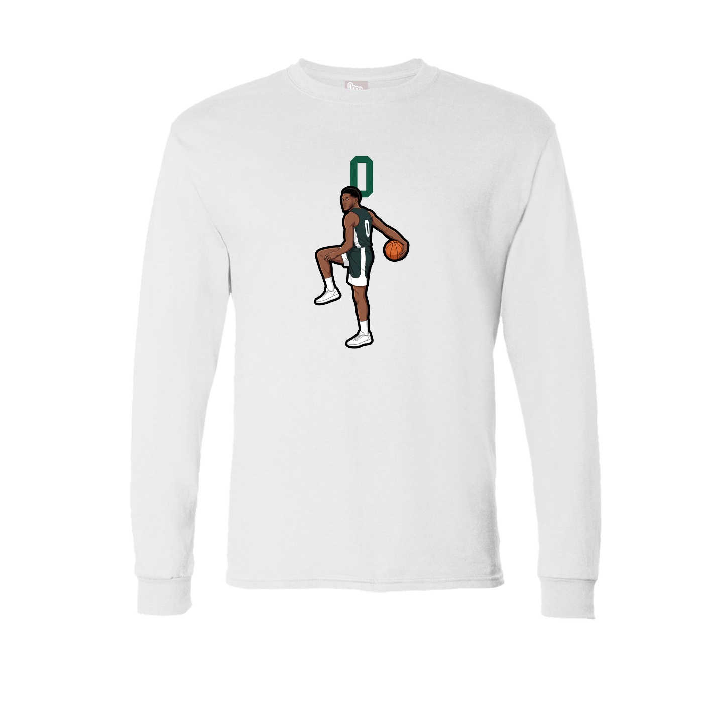 Long Sleeve Tee — Number Top in White