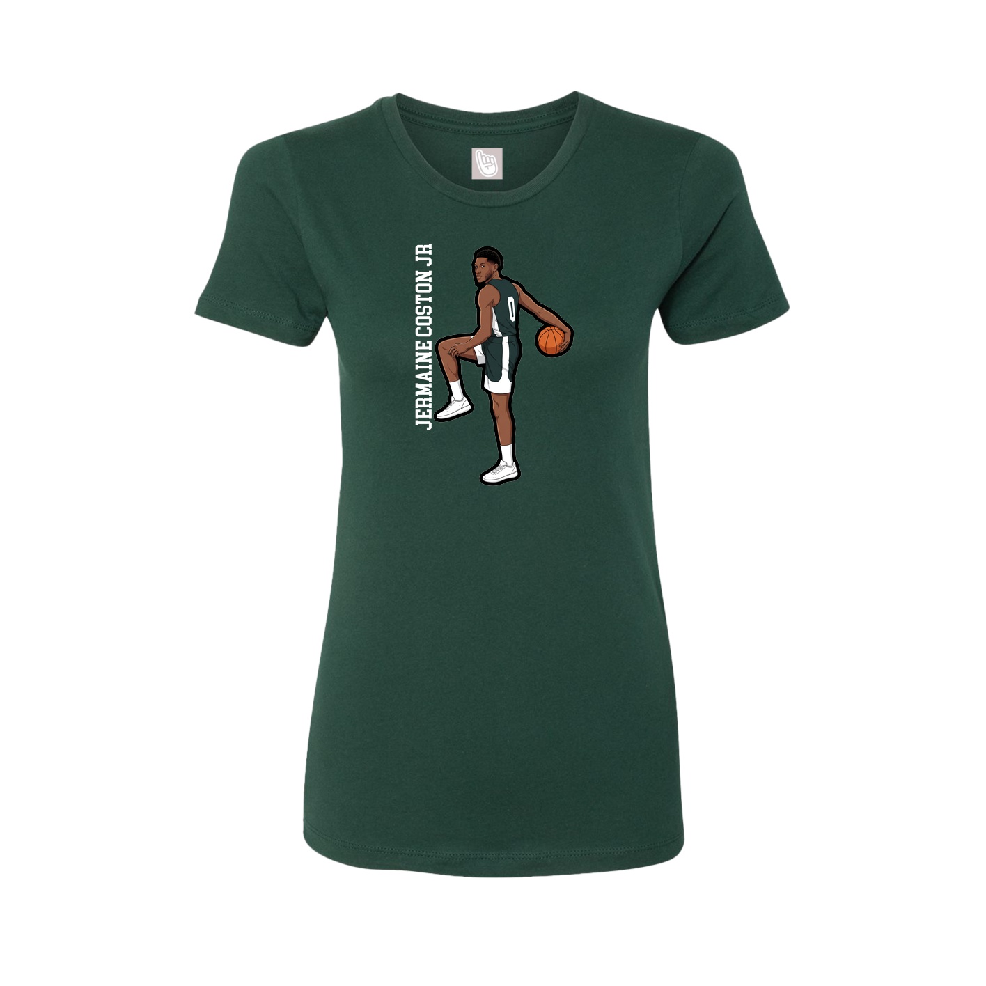 Womens Tee — Name Vertical in Green