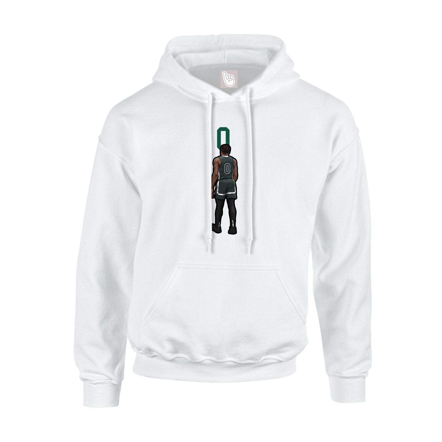 Youth Hoodie — Number Top in White