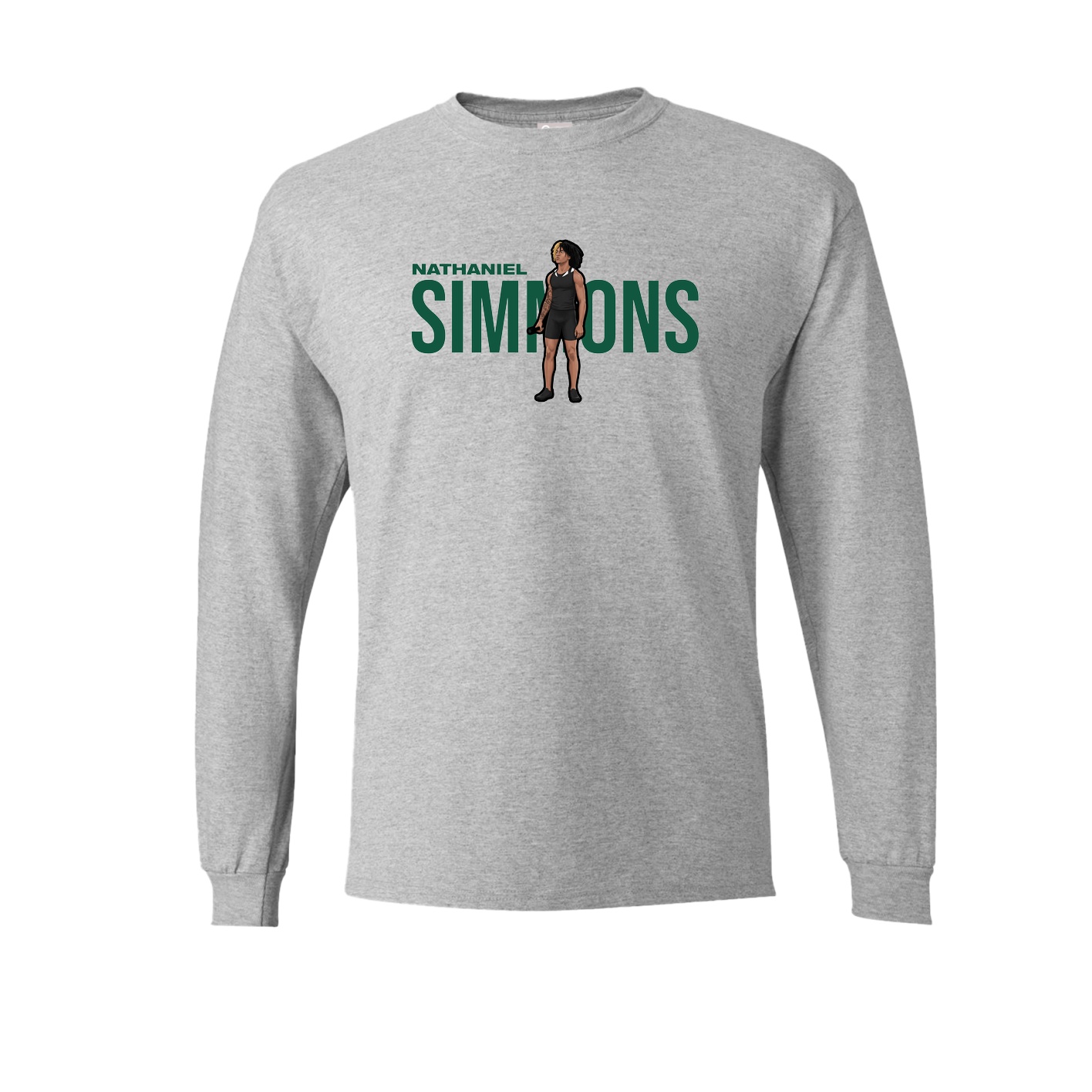 Long Sleeve Tee — Player Name in Grey