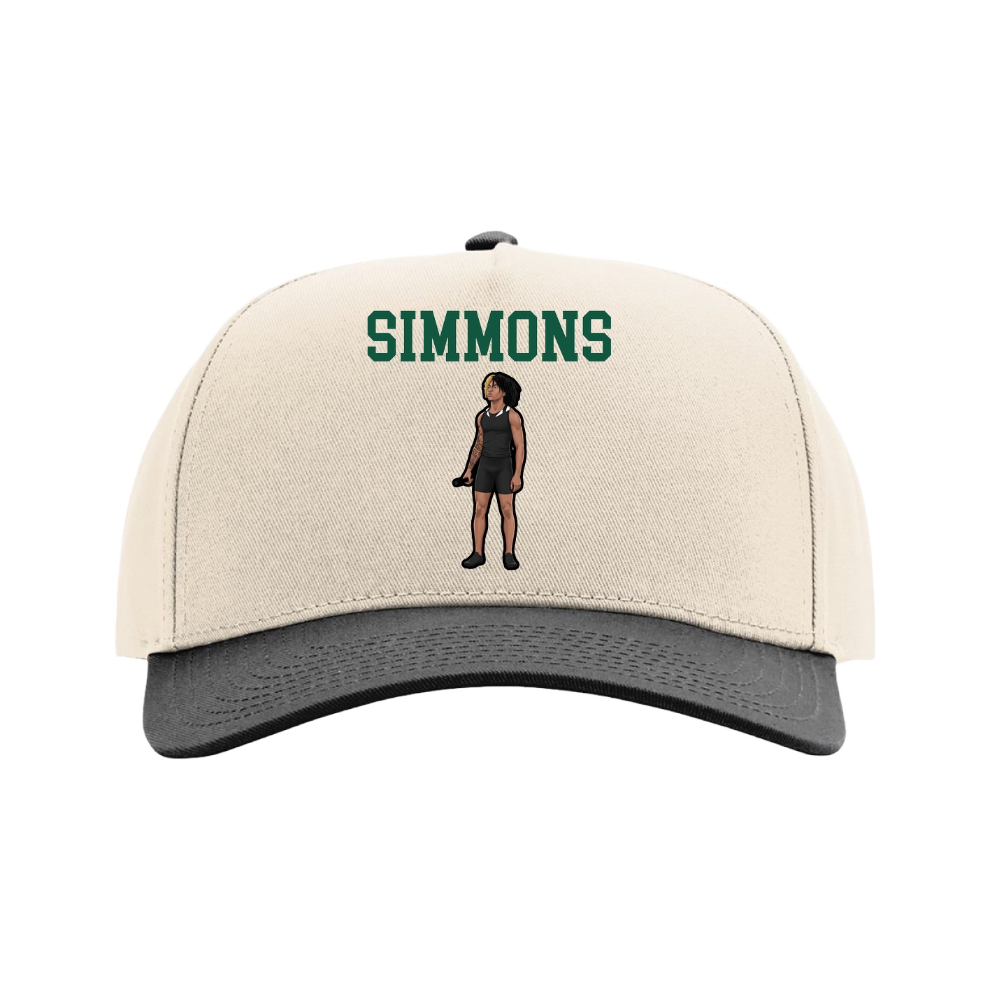 Full Fabric Five-Panel Champ Cap — Shirsey in Cream/Black
