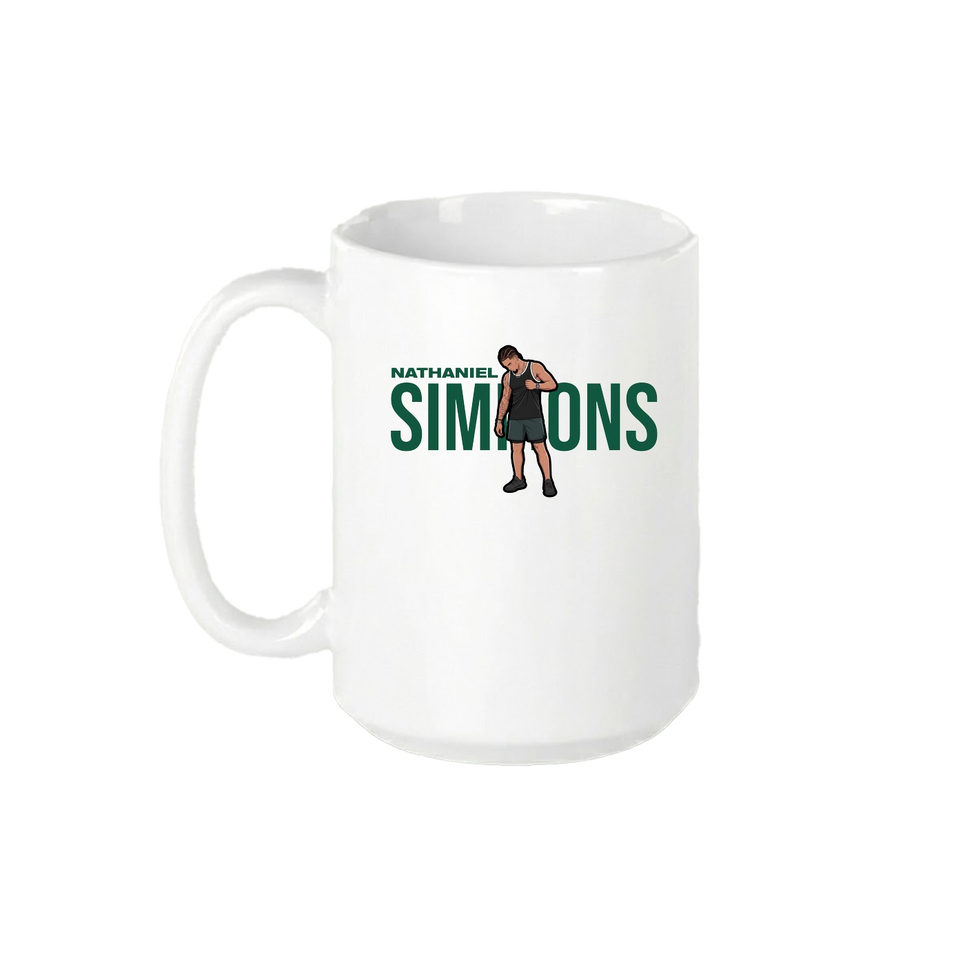 15oz Coffee Mug — Player Name in White