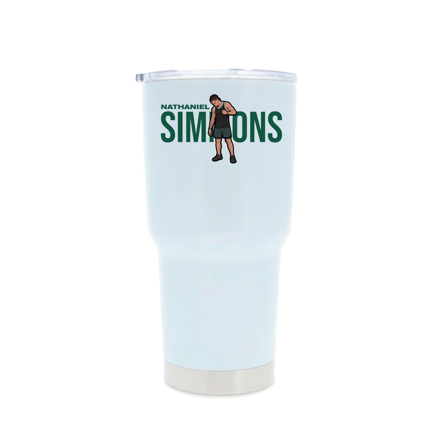 30oz Stainless Steel Tumbler — Player Name in White