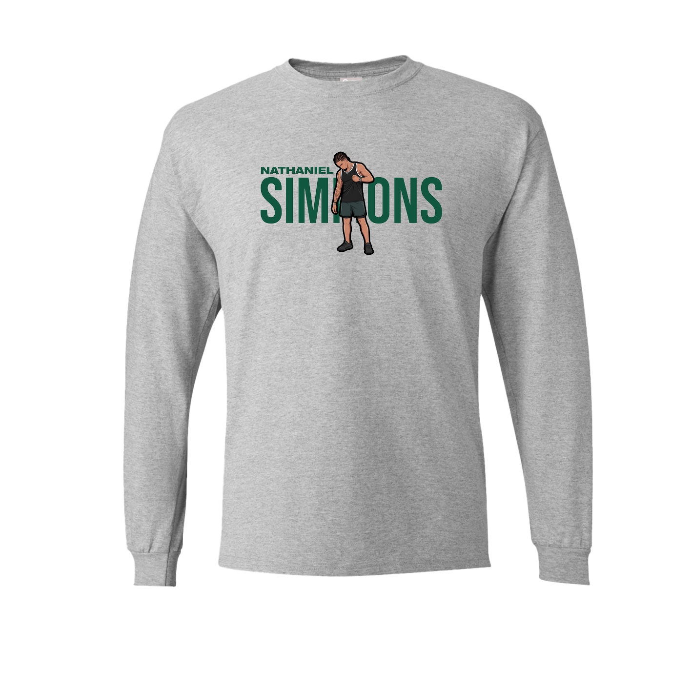 Long Sleeve Tee — Player Name in Grey