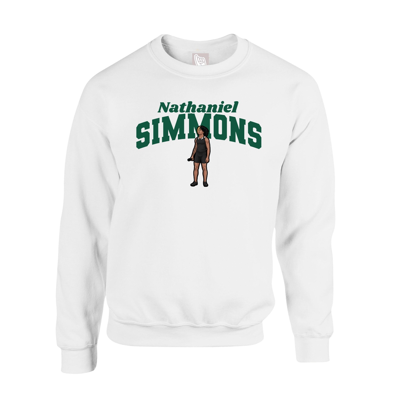 Fleece Crew — Signature Arch in White