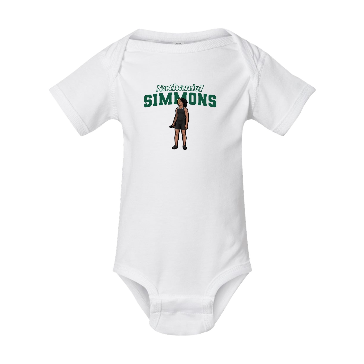 Baby Onesie — Name Arch in White