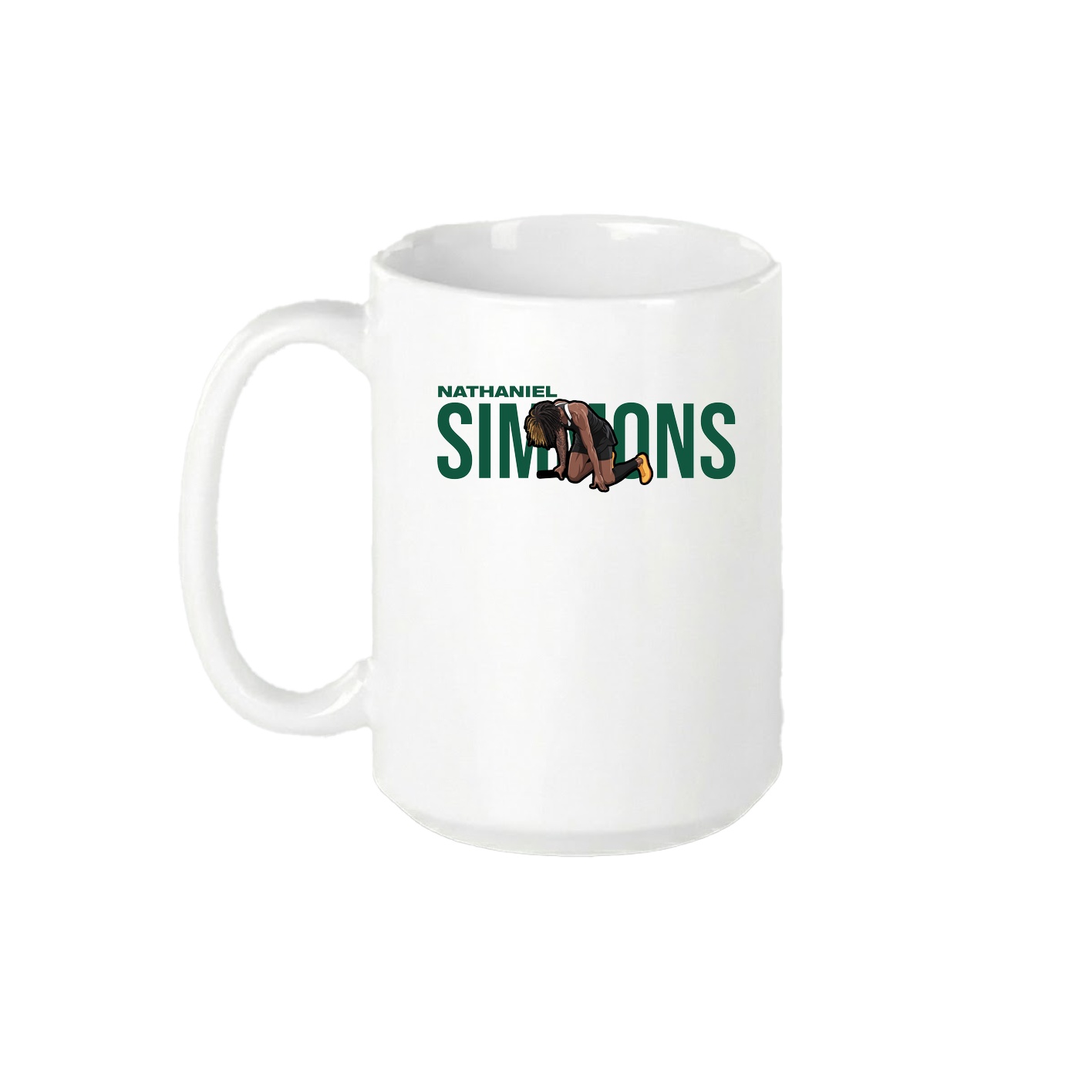 15oz Coffee Mug — Player Name in White
