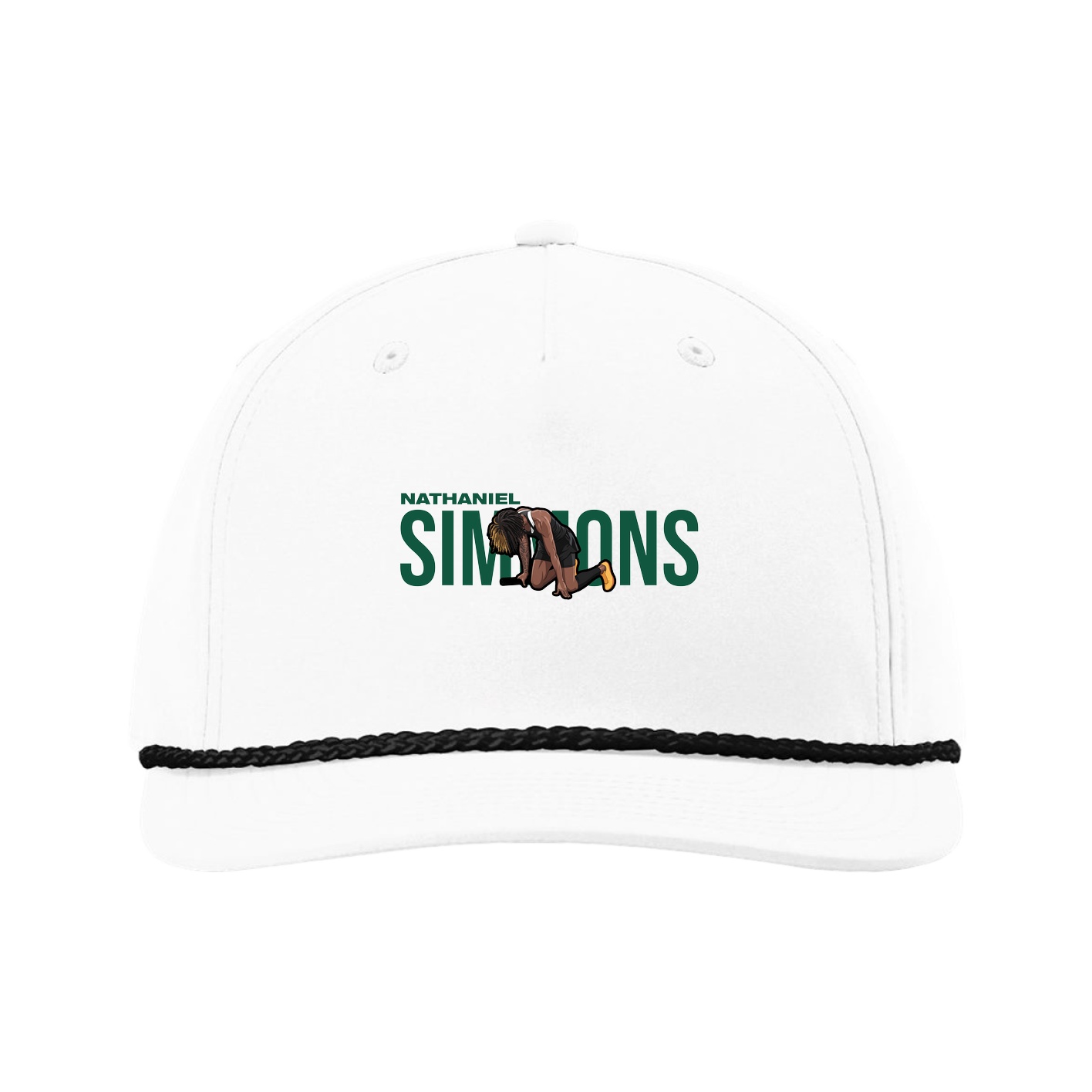 Five-Panel Classic Rope Cap — Player Name in White