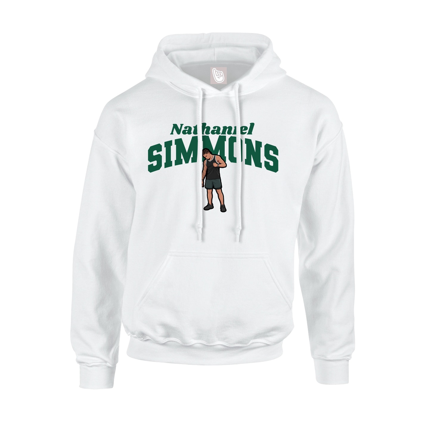 Youth Hoodie — Signature Arch in White