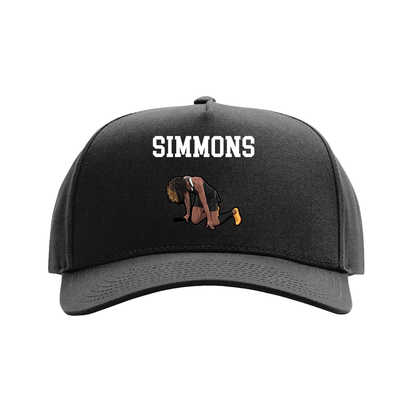 Full Fabric Five-Panel Champ Cap — Shirsey in Black
