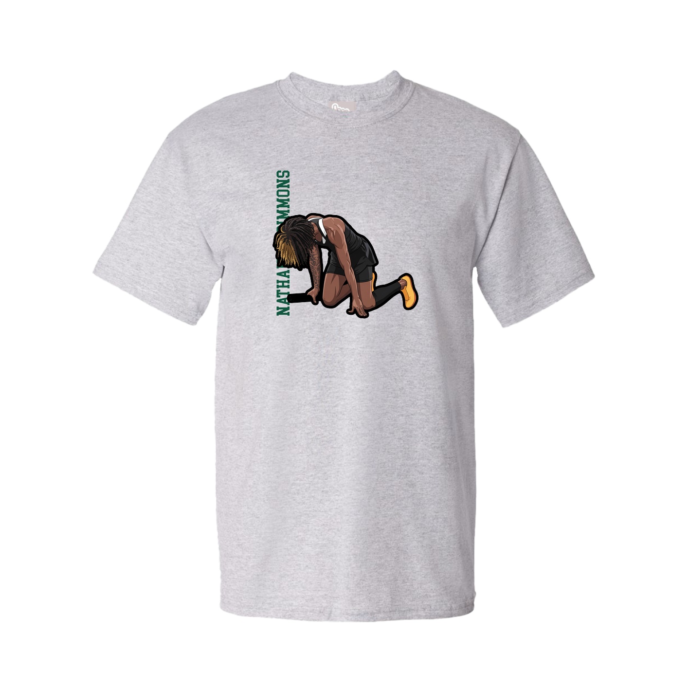 Tee — Name Vertical in Grey