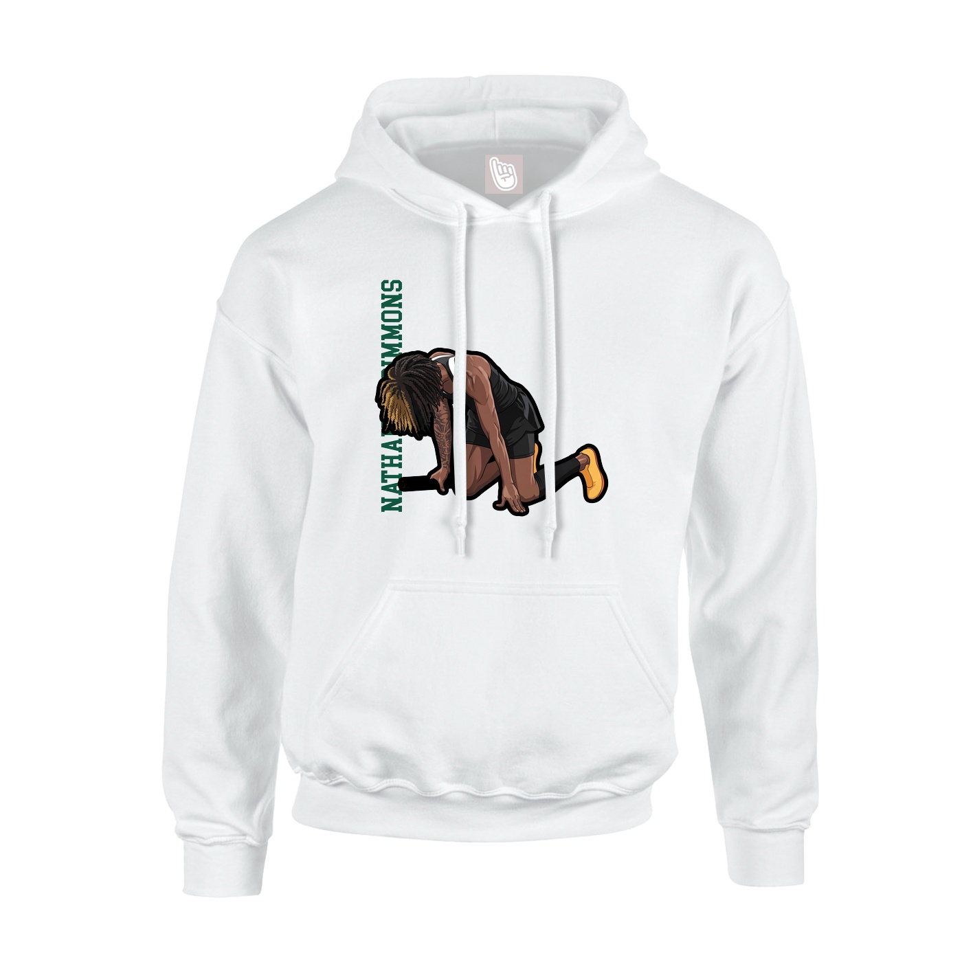 Hoodie — Name Vertical in White