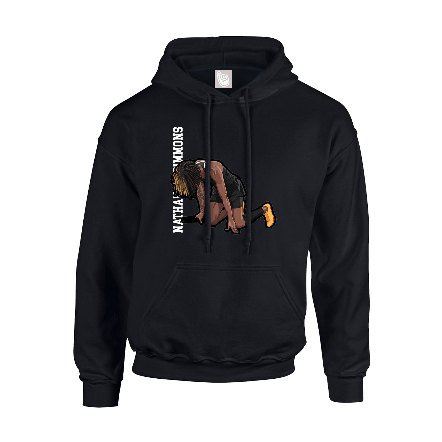 Youth Hoodie — Name Vertical in Black