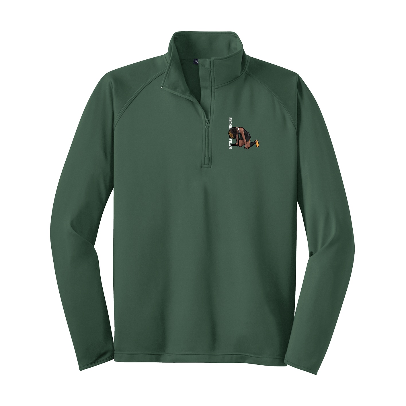 Q-Zip Pullover — Name Vertical in Green