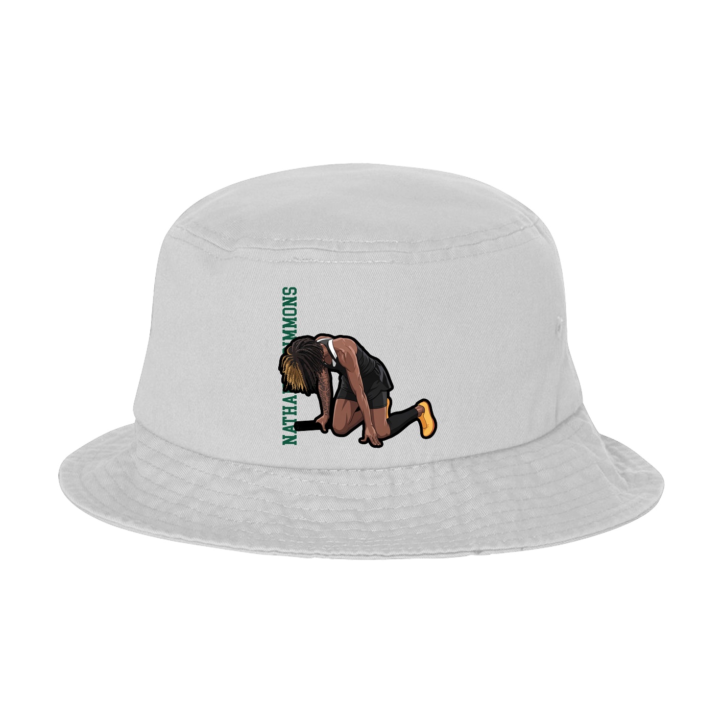 Bucket Cap — Name Vertical in White